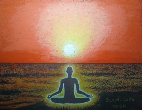 Meditating on the beach