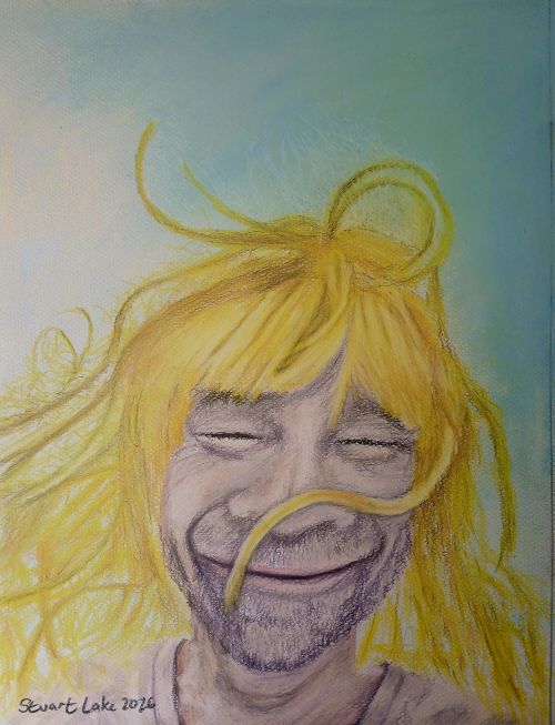 Blond wig self portrait