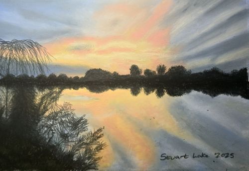 Sunset over the Manchester Ship Canal in Halton