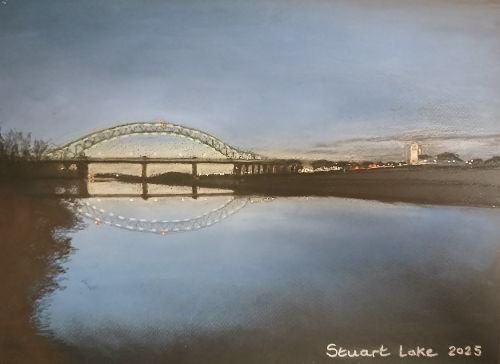 Silver Jubilee Bridge at dusk