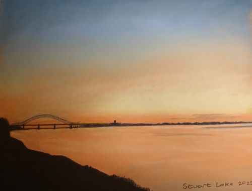 Silver Jubilee Bridge at dusk