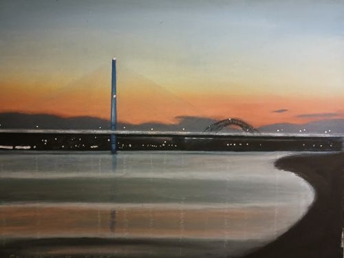 Silver Jubilee Bridge at dusk